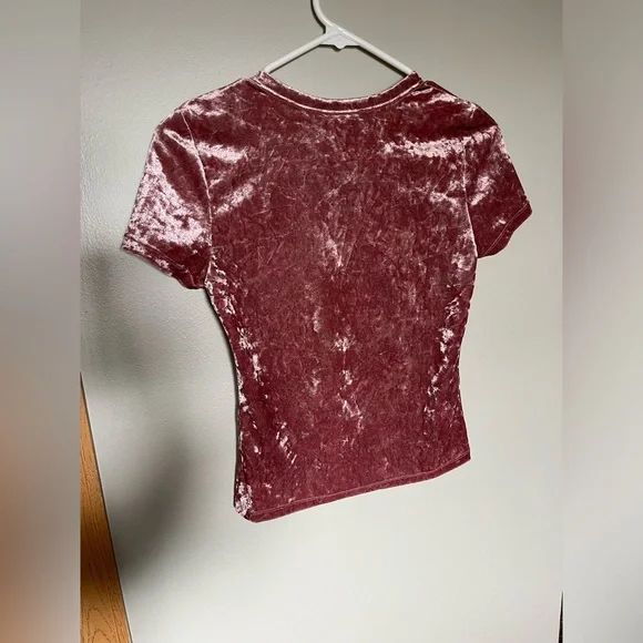 Free people Velvet pink cropped top - Picture 4 of 4